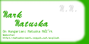 mark matuska business card